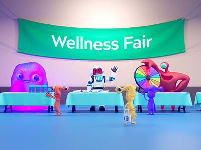 AWeber Wellness Fair 3d 3d art 3d model 3d modeling alien aliens astronaut b3d business fair galaxy health illustration monster monsters render space wellness work