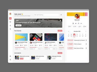 E-Learning Dashboard app dashboard design ui ux web