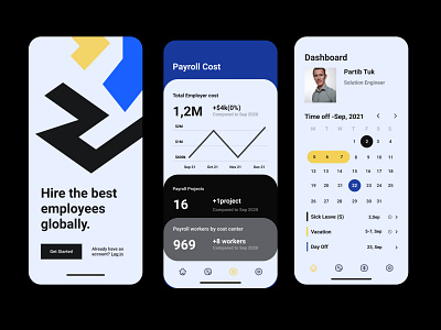 Product Design dashboard hire employee mobile design product design spayroll ui ux