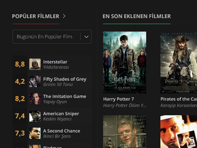 Movie UI Concept flat movie sidebar simple ui watch