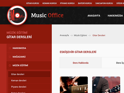 Music Office Web Site instrument lessons music office shop training turkey