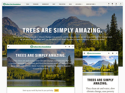 New Look for arborday.org front end green nature redesign trees ui web design