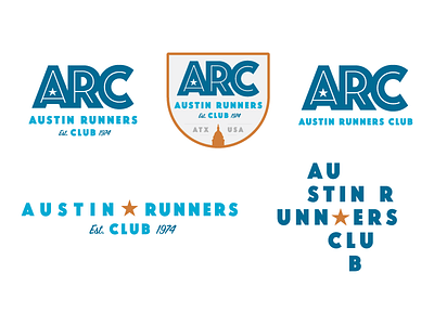 Austin Runners Club Concepts austin branding identity run runners shield star texas