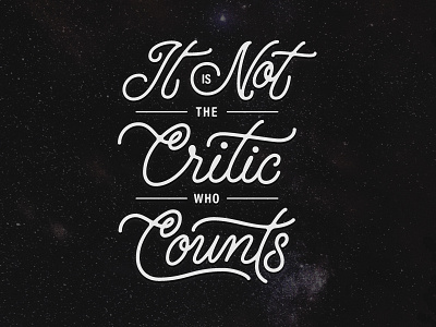 It is Not the Critic Who Counts... wip