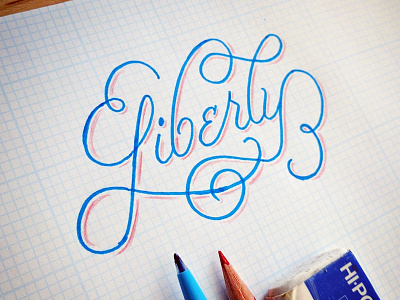 Liberty Sketch calligraphy colored pencil custom type hand drawn type hand lettering ink lettering script sketch type typography