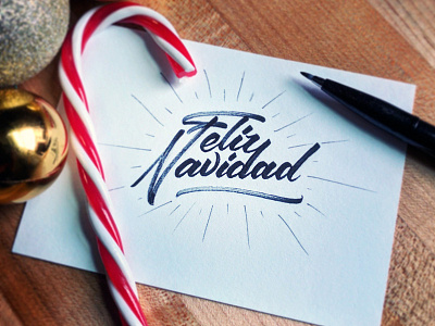 Feliz Navidad brush pen calligraphy feliz navidad handlettering lettering marker merry christmas script type typography