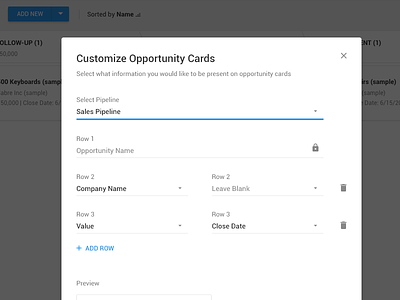 Customize Pipeline Cards cards crm material design opportunity pipeline prosperworks sales
