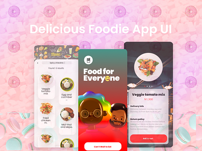 Elegant Food App UI design app design figma graphic design illustration ui ux