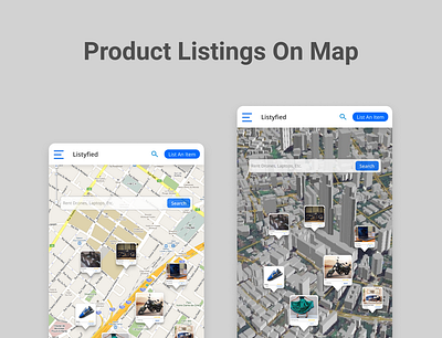3d products listing on local maps app branding design figma graphic design ui ux