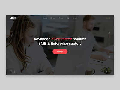 SDsoft // All screens animation b2b business clean company ecommerce grid layout minimal ui web web design website