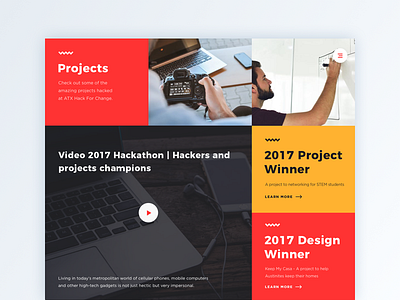 Web Design for ATX Hack for Change Event clean design event homepage interface main minimal ui ux web website