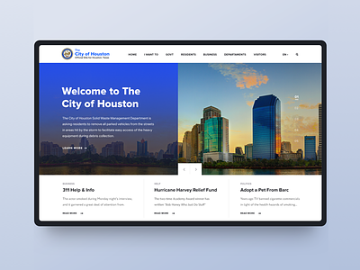 City of Houston city clean design homepage houston main ui ux web website