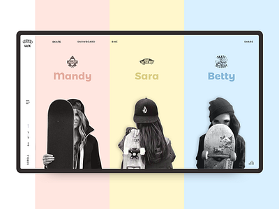 Extreme girls - website concept concept design extreme girl main skateboard sport ui ux web