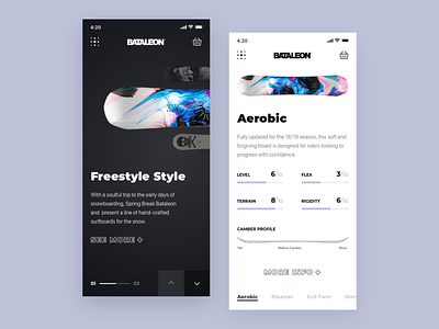 Promo Website for a New Line of Snowboards asymmetry black black white clean clean scandinavian style layout minimal mobile promo website responsive design snowboard ui ux zajno