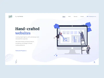 Web stuido Yppah // Main page animation clean creativity design desktop homepage illustration main minimal motion ui ux vector web website