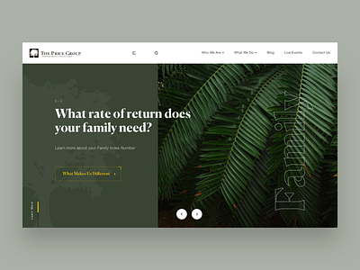 The Price Group // Redesign business clean desktop homepage layout main minimal ui ux web website