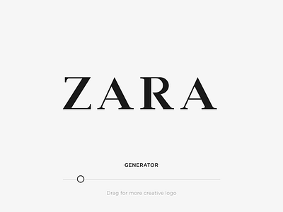 Zara // Generator Logo branding clean design interface logo minimal slider typography ui ux zara