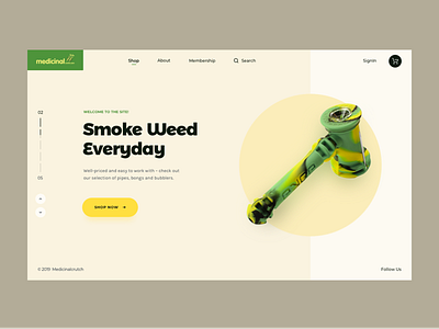 Medicial // Home Page cannabis clean creativity desktop ecommerce homepage layout main marihuana minimal shop ui ux web website weed