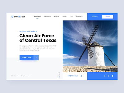 Clean Air Force // Main Page clean creativity design desktop homepage layout main minimal promo website typography ui ux web website