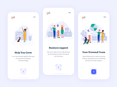 Yppah Studio // Onboarding app apple application branding clean design illustration minimal mobile modern onboard onboarding picture redesign screen studio ui ux vector white