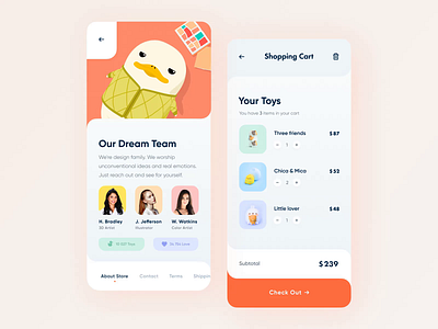 Mobile App for Toy Store// Inner screens animation app application branding checkout clean creativity design illustration ios iphone minimal mobile mobile app mobile ux product design store app toy ui ux