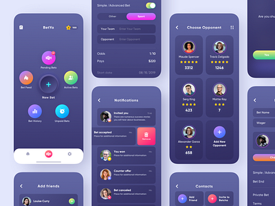 Mobile App for BetYa // More screens