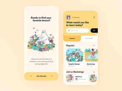 Design Learning Platform App // Concept app design clean course courses design education app illustration ios learning learning app lesson minimal mobile app onboarding student study typography ui ux vector