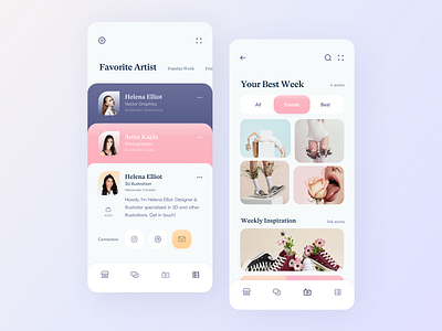 Inspiration App // Product design Part.2 app app design application clean color creative design fashion app gradient inspiration interface ios minimal mobile mobile app mobile design product product design ui ux