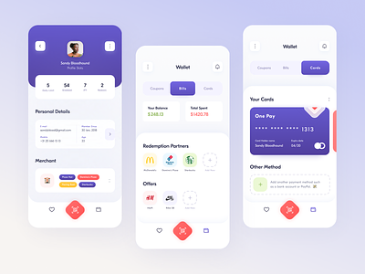 Food Cycle // // Product design Part.2 app application blacklead card clean creditcard experience food gradient interface minimal mobile mobile app product product design profile smart ui ux web