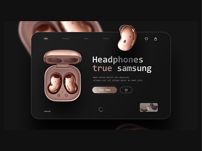 Samsung headphone screen redesign app design graphic design landing page typography ui ux