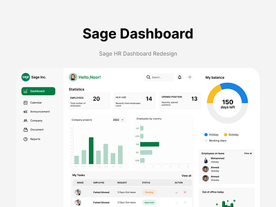 The Sage HR dashboard Revamp.