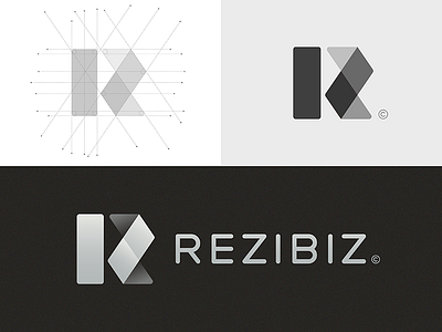 Rezibiz / Residential sector brand branding design idea illustration logo mark negative symbol typography