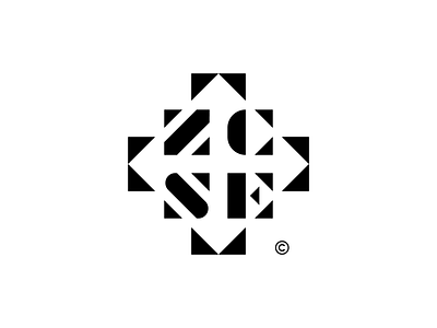 Z.C.S.E black brand branding design idea illustration logo mark negative typography