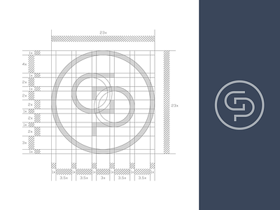 Construction Monogram / Letter : P + G brand branding design icon idea illustration logo mark negative symbol typography