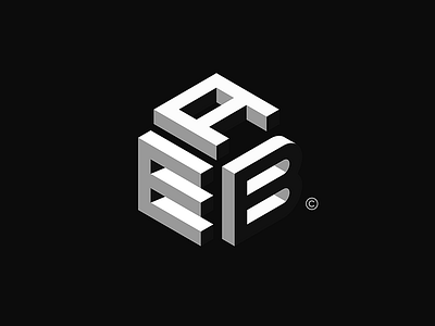 EAB black branding creative design idea logo mark minimal negative typography