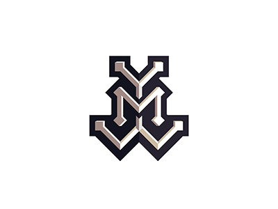 Monogram YMW design logo marks monogram piotrlogo symetry