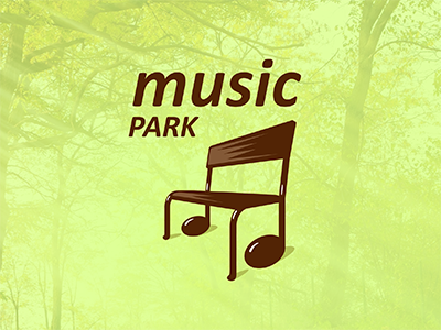 Music Park bench design grass green idea logo music nature park piotrlogo symbol