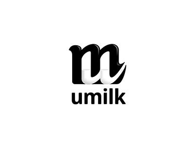 umilk black drink idea mark milk negative piotrlogo product signet space typography