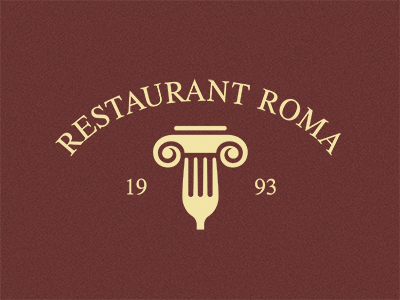 Rastaurant Roma black column design idea mark piotrlogo restaurant roma spaghetti