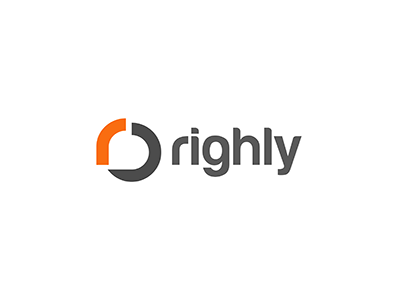 righly - application application communication design logo mark orange piotr r righly