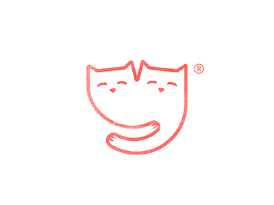 Pastelove cat design idea love mark pastels piotrlogo signet