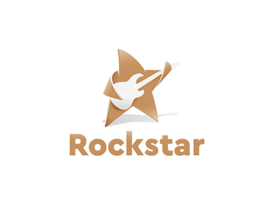 Rockstar design gradients guitar guitarist idea logo music piotr play rock star