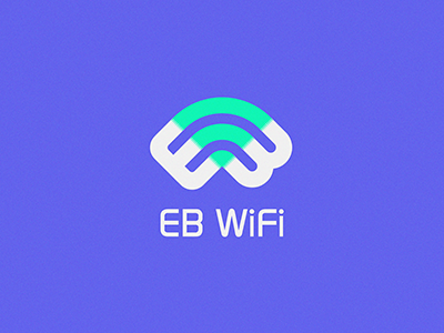 EB WiFi b brand branding design e flat icon internet mark piotrlogo wifi