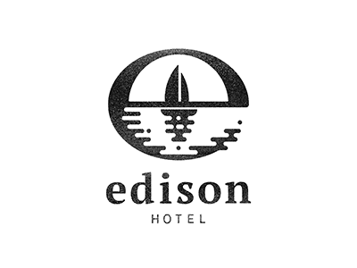 Hotel Edison black design edison hotel house idea logo mark negative piotrlogo space typography