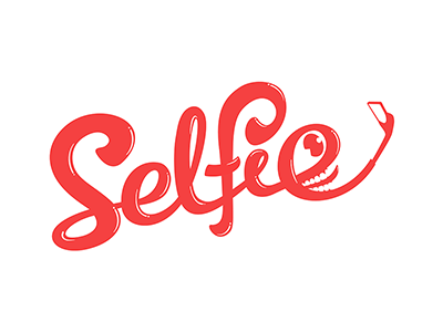 Selfie calligraphy camera cell design idea logotype mobile phone piotrlogo selfie typography