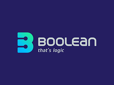 Boolean boolean brand branding design identity logo minimal negative piotrlogo space system