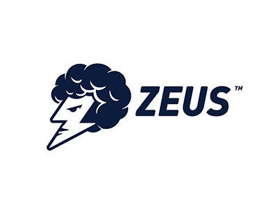Zeus black design idea lightning logo mark mythology negative people spce storm zeus
