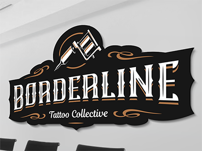 Borderline - Tattoo Collective art black brand design icon idea lettering logo mark tattoo typography white