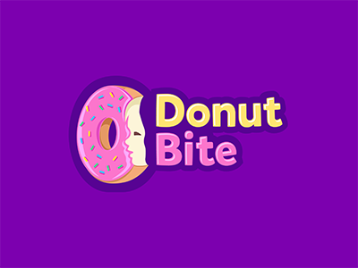 Donut Bite baker bite brand child design donut logo mark negative sign space sweet