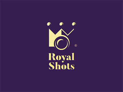 Royal Shots brand camera crown design elegant gold idea logo photographer photography shots sign